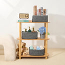 Small Storage Baskets for Organizing | Closet Organizer Bins | Shelf Toy Basket | Woven Rope Baskets | Cube Decorative Box | Shallow Basket | 11.5x7.5x4.7” | 4 Packs Dark Gray by CozyNest Decor