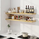 55" Floating Shelves for Wall, 12" Deep Slim Oak Floating Shelves, Wall-Mounted Shelves for Bedroom, Living Room, Kitchen, Bathroom - Set of 2 by CozyNest Decor