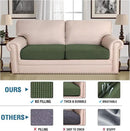 H.VERSAILTEX Super Stretch Individual Seat Cushion Covers Sofa Covers Couch Cushion Covers Slipcover Sets Thick Jacquard Textured Twill Fabric (2 Piece Large Sofa Cushion Covers, Bronze Green) by CozyNest Decor