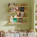 Fixwal Nursery Shelves, 24 Inch Floating Bookshelves for Wall Set of 4, Scalloped Wall Book Shelves with Towel Rack for Kids, Toddler Room, Baby Room, Nursery Decor and Storage(Natural Wood) by TinyTreasures Baby Boutique