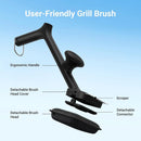 Grill Brush Bristle Free with 3 Replacement Brush Heads, Steam Grill Brush with Scraper, Non Metal Bristles for Cast Iron, Stainless-Steel Grates, Safe for Non-Stick Surface, Black by GreenHaven Gardens