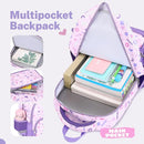 mygreen 3PCS Kids Backpack Set - Waterproof Bookbag with Lunch Box for Girls Ages 3-12, Adorable Cartoon Prints for School & Outdoor Use Pink Mermaid by TinyTreasures Baby Boutique