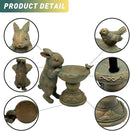 Rabbit Garden Statue with Solar Lantern - 15.8“ Outdoor Bunny Statue Bronze Resin Rabbit Figurines for Outside, Yard, Patio, Lawn Decor, Housewarming Gifts for Women, Mom by GreenHaven Gardens