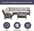 Outdoor Furniture Sectional Sofa L Shaped Couch - Patio Wicker Set with Coffee Table, 3 Piece Rattan Patio Conversation Sets with Beige Cushion for Deck Backyard Sunroom by GreenHaven Gardens