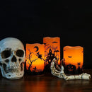 Wondise Halloween Flickering Flameless Candles with 6 Hour Timer, Battery Operated LED Real Wax Candles Set of 3 Halloween Home Decoration Gifts(3 x 4 5 6 Inch) by CozyNest Decor
