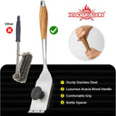 Grill Brush and Scraper, Dual Grip Design,Extra Strong BBQ Cleaner Accessories,Safe Nylon Bristles Barbecue Triple Scrubbers Cleaning Brush for Cast Iron Grates/Porcelain/Charcoal Grill by GreenHaven Gardens