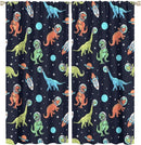 Cartoon Dinosaur Curtains for Kids Boys Girls Home Decor, Astronaut Rocket Funny Outer Space Blackout Rod Pocket Window Drapes for Bedroom Living Room W31.5xL72in 2 Panels by TinyTreasures Baby Boutique