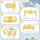 Collapsible Baby Bathtub,Baby Bath Tub with Thermometer & Soft Cushion,Baby Bathtub for Newborn to Toddler 0-36 Months,Portable Travel Baby Tub with No-Slip Feet,Baby Shower Gifts,Yellow by TinyTreasures Baby Boutique