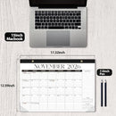 Desk Calendar 2025-2026, Monthly Desktop Large Calendar Runs Until December 2026 17" x 12" Desk Wall Planner for Family Office Teacher School, Black-White by TinyTreasures Baby Boutique