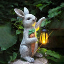 Garden Statues Rabbit Solar Lantern Outdoor Handmade Resin Statue Bunny with Cute Carrot for Patio, Yard,Mother's Day Gift Ideas (rabbit1) by CozyNest Decor