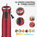 Immersion Blender 5 in 1 Hand Blender, Abuler 1000W Hand Mixer Stick,12 Speed Handheld Blender 304 Stainless Steel with 600ml Mixing Beaker, 500ml Chopper, Whisk and Milk Frother for Soup, Baby Food by TinyTreasures Baby Boutique