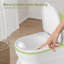 2-in-1 Toddler Potty Training Toilet - Larger Potty Chair & Detachable Training Seat for Boys & Girls Ages 1-3 with Flushing Sound, Wipes Storage, Toilet Paper Holder - Green by TinyTreasures Baby Boutique