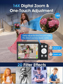Digital Camera,Autofocus 4K Vlogging Camera for Photography with 32GB Card,48MP Portable Compact Point and Shoot Digital Camera for Teens Adult Beginner with 16X Zoom,Anti-Shake,2 Batteries(Black) by TinyTreasures Baby Boutique
