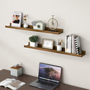 Picture Ledge Wall Shelves 36 inch Width Set of 2, Solid Pine Wood Rustic Floating Ledge Shelves for Wall for Kids' Room Bedroom Kitchen Bathroom Living Room Nursery Display Wall Decor, Walnut by TinyTreasures Baby Boutique