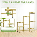 iDavosic.ly 7 Tier Large Plant Stand Indoor, 10 Inch Wide Tall Corner Metal Plant Stands Outdoor for Multiple Plants, Folding Tiered Flower Display Holder Rack Shelf, Gold by GreenHaven Gardens