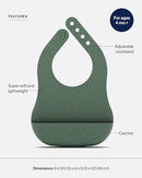 Lalo The Bib - Waterproof, Non-Toxic Silicone Baby Bib with Adjustable Neck Band & Silicone Food Pouch Catcher, Set of 2 by TinyTreasures Baby Boutique