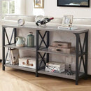 LVB Rustic Sofa Table, Farmhouse Console Table for Living Room, Hallway entryway Table with Storage, Entry Table for Foyer, Light Grey Oak, 55 Inch by CozyNest Decor