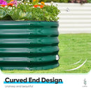 Quictent Galvanized Raised Garden Bed Kit, 8x4x1.5 ft Oval Metal Planter Box Tall for Vegetables Outdoor Backyard, Rubber Strip Edging Included (Dark Green) by GreenHaven Gardens
