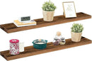 HOOBRO Floating Shelves for Wall, Wall Mounted Shelf Set of 2, 47.2" Hanging Shelf with Invisible Brackets, for Wall Bathroom, Bedroom, Toilet, Kitchen, Living Room, Office, Rustic Brown BF120BJP201 by CozyNest Decor