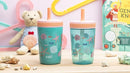 Zak Designs Shells Kelso Tumbler Set, Leak-Proof Screw-On Lid with Straw, Bundle for Kids Includes Plastic and Stainless Steel Cups with Bonus Sipper (3pc Set, Non-BPA) 15 fl.oz. by TinyTreasures Baby Boutique