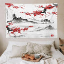 Cherry Blossoms Tapestry, Japanese Fuji Mountain Tapestry, Asian Japanese Wall Tapestry, Nature Landscape Tapestries for Bedroom Living Room Decor 90"x60" by CozyNest Decor
