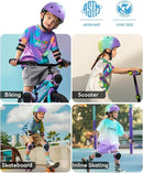 Kids Bike Helmet and Pads Set for Ages 2–14, CPSC Certified Adjustable Helmet with Knee Elbow Wrist Guards, for Skateboard, Scooter, Skating, Rollerblading, Multi-Sport Protective Gear by TinyTreasures Baby Boutique