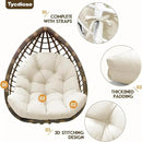 Egg Chair Cushion Replacement, Waterproof Outdoor Hanging Egg Chair Cushion Hammock Swing Chairs Cushions Pads, U-Shaped Thickened Cushions for Hanging Eggs Chairs, 47x33x7 Inches (Cream) by GreenHaven Gardens