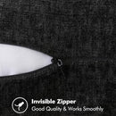 MIULEE Pack of 2 Couch Throw Pillow Covers 12x20 Inch Black Farmhouse Decorative Pillow Covers with Stitched Edge Soft Chenille Solid Dyed Spring Pillow Covers for Sofa Bed Living Room by CozyNest Decor