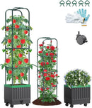 Tomato Planter Box with Trellis, 68.7" Tall Self Watering Tomato Cages for Climbing Vegetables Plant, Raised Garden Bed for Garden, Tomato Plant Support Pots for Patio Indoor Outdoor（68.7" ） by GreenHaven Gardens