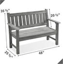 Outdoor Bench, 2-Person Garden Bench, Poly Lumber Patio Bench for Outdoors, Porch, and Park (Light Grey) by GreenHaven Gardens