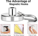 MIKEDE Magnetic Hooks, 80LB+ Heavy Duty Magnetic Hooks Cruise with Epoxy Coating for Refrigerator, Strong Magnet Hooks for Tool Room, Magnetic Metal Hooks for Grill - 8 Pack by CozyNest Decor