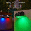 Solar Step Lights Outdoor Waterproof, 4 Pack RGB & 7 RGB Outdoor Solar Lights for Fence with 2 Lighting Modes, Solar Powered Deck Lights for Step Stairs Garden Yard by GreenHaven Gardens