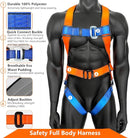 Full Body Safety Harness Tool Fall Protection，OSHA/ANSI Compliant,ASTM F1774certified | INTERNAL Shock Absorbing Lanyard（Orange） by TinyTreasures Baby Boutique