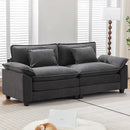URRED Modular Sectional Sofa Comfy Cloud Couch, Modern Velvet Sofa Sleeper Deep Seat Couches with Ottoman/Pillows for Living Room (Dark Gray, 82.6'') by CozyNest Decor