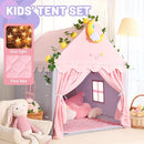 Wilwolfer Kid Tent with Mat, Star Lights - Kids Play Tents for Toddlers Kids Tents Indoor Playhouse - Princess Tent for Girls Toy House Gift (Gray with Cloth) by TinyTreasures Baby Boutique
