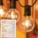 LED G40 Outdoor String Lights Patio Lights 100FT with 104 LED Shatterproof Bulbs, Weatherproof Commercial Hanging Lights for Backyard Bistro Pergola Party Decor, E12 Socket Base, 2200K, Black by CozyNest Decor