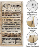 1 Corinthians 13:4-8 Inspirational Hanging Wood Decor Sign, Printed Wood Sign, Love is Patient, Love is Kind Quote, Hanging Bible Verses Woods Wall Signs, Rustic Home Decor Signs, Christian Gift E1 by CozyNest Decor