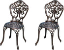 Outdoor Dining Chair Cast Aluminum Patio Chairs Set of 2 All-Weather Patio Dining Chair with Adjustable Feet for Backyard Garden (Orchid Chair) by GreenHaven Gardens