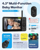 Wireless Baby Car Camera, HD 1080P Car Baby Monitor with Night Vision, Easy Install Backseat Camera for Kids, 360 Degree Rotatable Rear Facing Car Seat Mirror for Home, Baby, Pet by TinyTreasures Baby Boutique