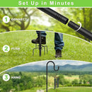 Shepherds Hooks, 62" Bird Feeder Pole for Outdoor, 4/5” Thick Hummingbird Feeders Stand Heavy Duty, Hanging Plant Hanger Stake with 5-Prong Base, Metal Shepard Stick by GreenHaven Gardens
