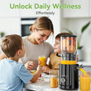 Cold Press Juicer - 5.3" Large Feed Chute Juicer Machines for Whole Vegetables & Fruits, 99% High Juice Yield, Quiet & Easy to Clean Slow Masticating Juicer, BPA-Free, Preserves More Nutrients (Black) by CozyNest Decor