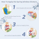 DC-BEAUTIFUL 116 PCS Spring Window Clings, 9 Sheets Double-Sided Hummingbird Butterfly Flower Easter Window Stickers, Reusable Static Floral Window Decals for Home School Office Party Decors by CozyNest Decor