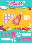 Breastmilk Popsicle Molds & Baby Fruit Food Feeder Pacifier, Silicone Baby Food Storage Containers, Baby Popsicle Molds Teething for Toddler Teething & Infant Self Feeding (Pink) by TinyTreasures Baby Boutique