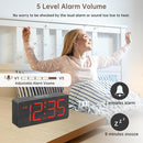 DreamSky Wooden Digital Alarm Clock for Bedroom - Desk Clocks for Living Room with Large Numbers, Loud Alarm for Heavy Sleepers with Volume Control, Dimmer, DST, Office Wood Decor (Adapter Powered) by TinyTreasures Baby Boutique