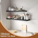 12 Inch Deep Floating Shelves for Wall 1 Pack Floating Shelves Large Storage Space Wall Mount Shelf for Living Room Kitchen Bathroom 36" W x 12" D x 1.2" H Black by CozyNest Decor