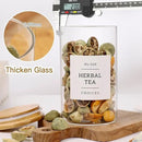 8 Pack Glass Jar with Airtight Bamboo Lid and White 132 Kichen Pantry Labels Preprinted - 21 Oz Clear Round Glass Food Storage Containers set For Tea Coffee Sugar Spice by CozyNest Decor