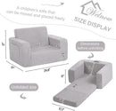 Welnow 2-in-1 Kids Sofa Chair, Convertible Toddler Chair Flip Out Children Sofa Chair Folding Kids Play Sofa with Side Pockets & Removable Cover Armrest Chair for Girl or Boy by CozyNest Decor