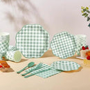 350 Pcs Sage Green Gingham Paper Plates and Napkins Party Supplies - Sage Green and White Checkered Plates Scalloped Plaid Plate for Birthday Dinner Picnic BBQ Party Decorations, Serve 50 Guests by CozyNest Decor