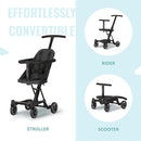 Dream On Me Lightweight and Compact Coast Rider Stroller with One Hand Easy Fold, Adjustable Handles and Soft Ride Wheels, Black by TinyTreasures Baby Boutique