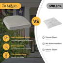 Outdoor Sunbrella Round Corner Seat Cushion, 17"x16"x2", Set of 4, Non Slip Seat Cushion Pads with Removable Cover for Patio Furniture, Garden Yard Lawn, Specrtum Pebble by GreenHaven Gardens